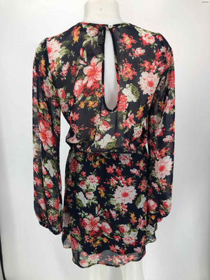SHOW ME YOUR MUMU Navy Red Multi Floral V-Neck Size SMALL (S) Dress