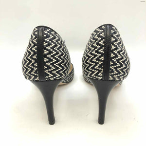 LK BENNETT Black White Woven Pointed Toe Heels Shoe Size 38 US: 7-1/2 Shoes