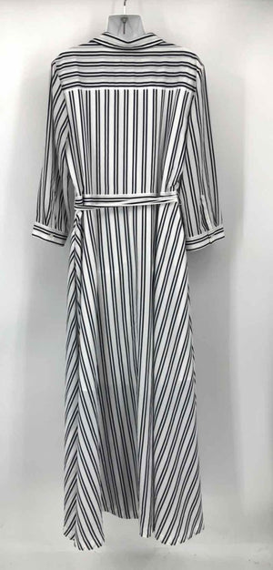 BANANA REPUBLIC White Navy Stripe Collar Size 16 (XL) Dress - ReturnStyle