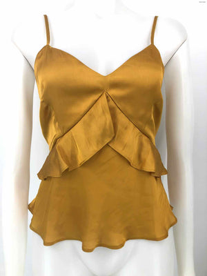 CHAN LUU Yellow Silk Ruffle Trim Camisole Size SMALL (S) Top