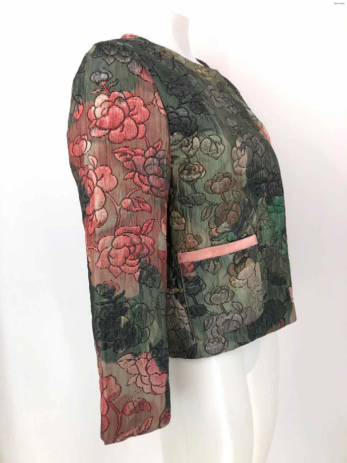 ELLIE MAE Olive Pink Multi Textured Longsleeve Women Size 10  (M) Jacket