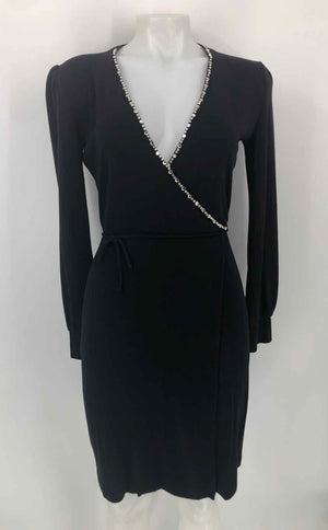 BLUMARINE Black Clear Crystal Wrap Size X-SMALL Dress