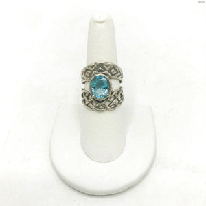 Blue Sterling Silver ss Ring sz8 - ReturnStyle