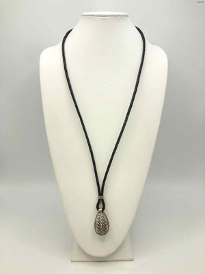 BRIGHTON Black Silvertone Pre Loved AS IS Necklace - ReturnStyle