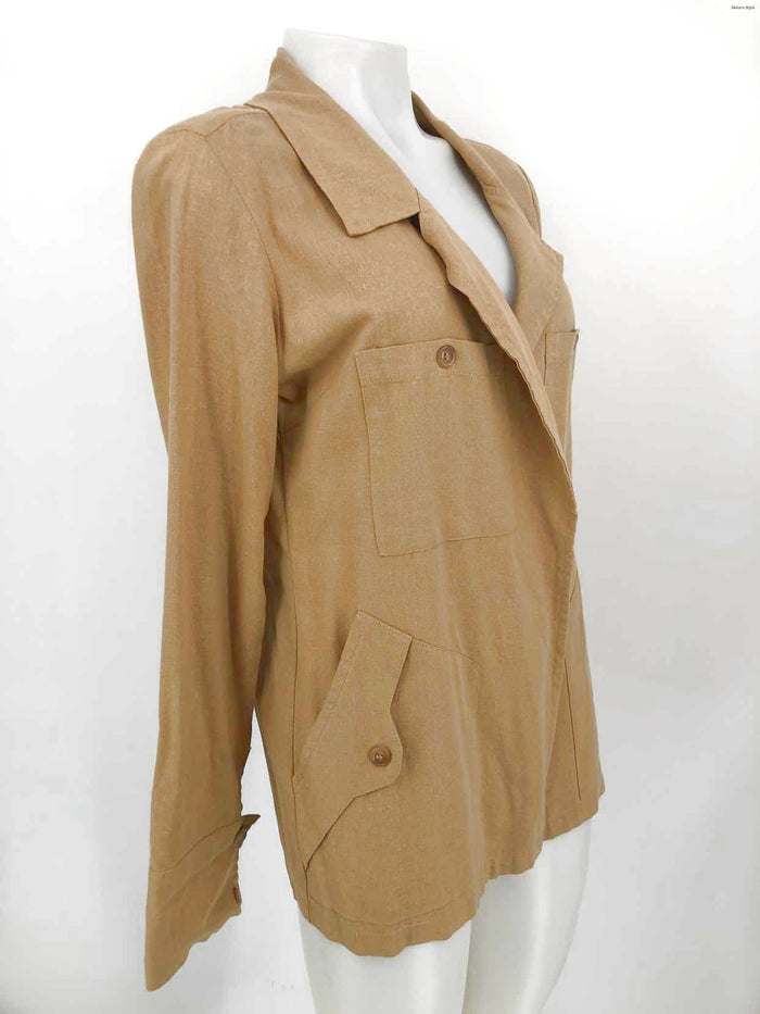 RUE STIIC Khaki Linen Blend Drape Front Women Size SMALL (S) Jacket