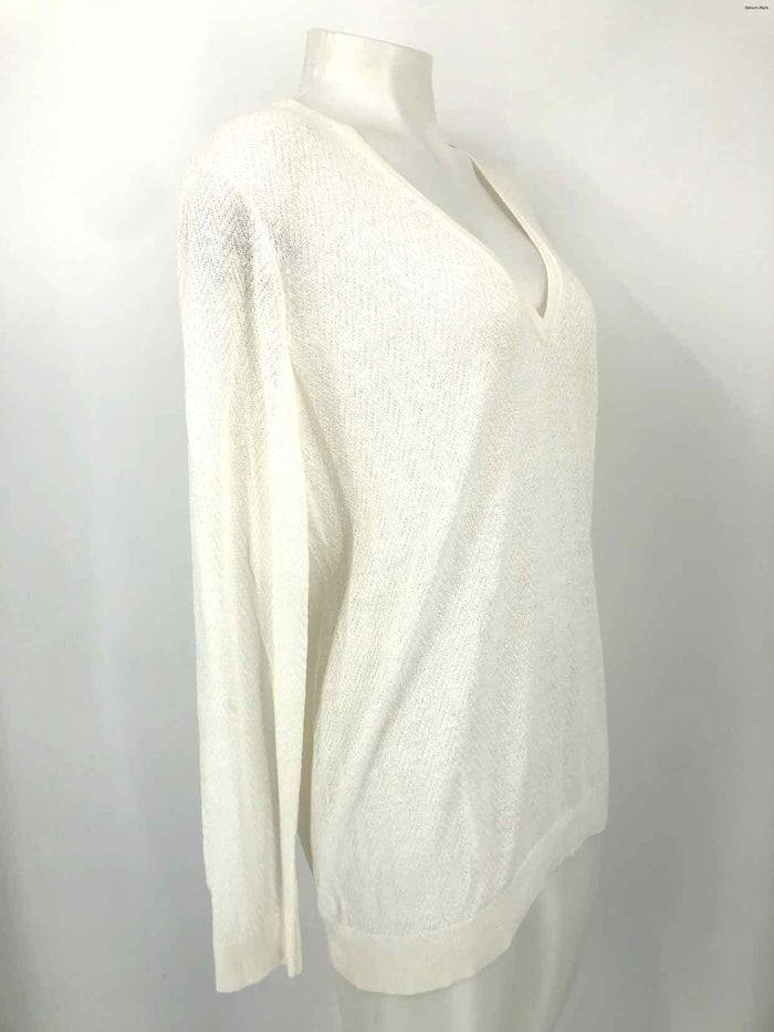 THEORY White Knit Longsleeve Size LARGE  (L) Top