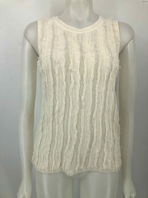 CURRENT AIR Ivory Fringe Tank Size LARGE  (L) Top