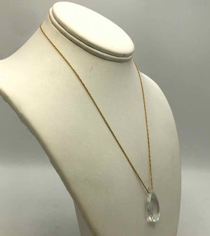 AMELIA ROSE DESIGN Goldtone Clear Crystal Faceted Drop GF-Necklace