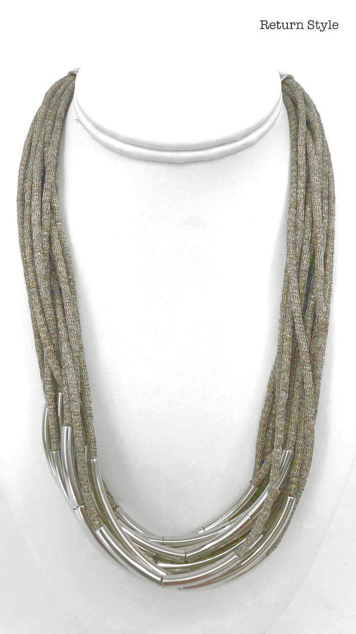 LAFAYETTE Silvertone New with Tag! Multi-Strand Goldtone Necklace