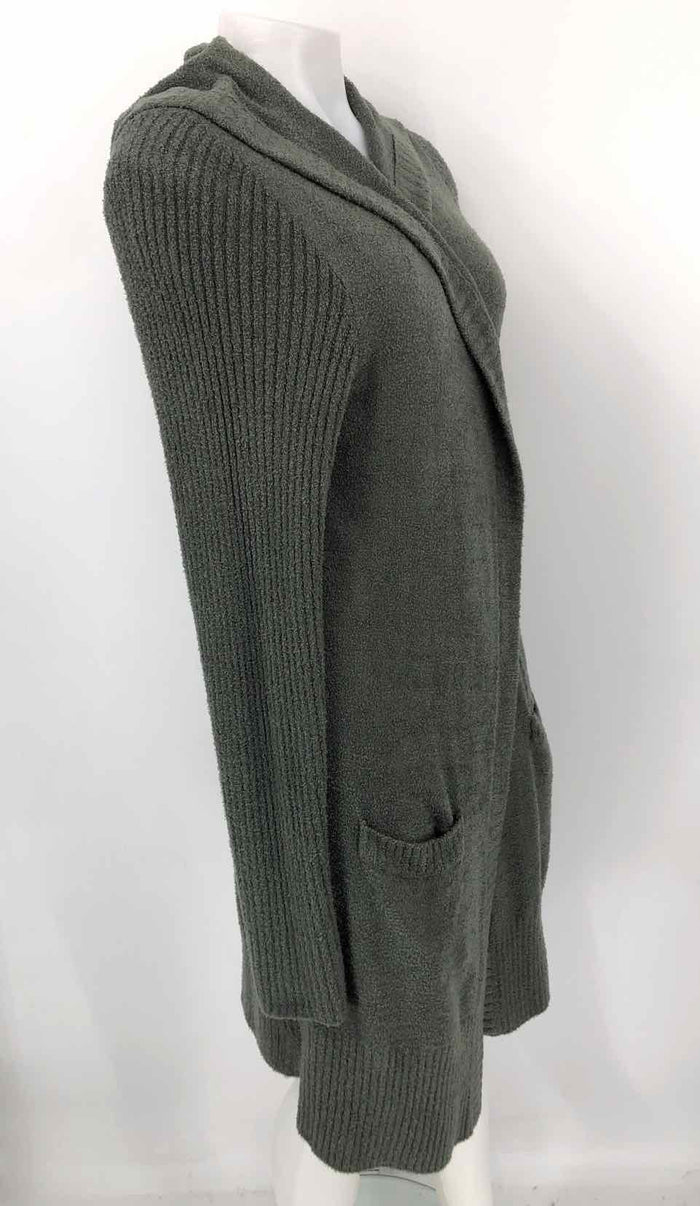 BAREFOOT DREAMS Green Knit w/Hood Wrap Size LARGE  (L) Sweater