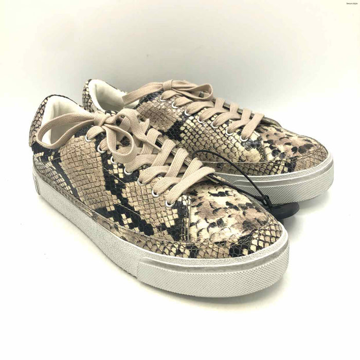 ALL SAINTS Black Beige Heels Reptile Pattern Sneaker Shoes