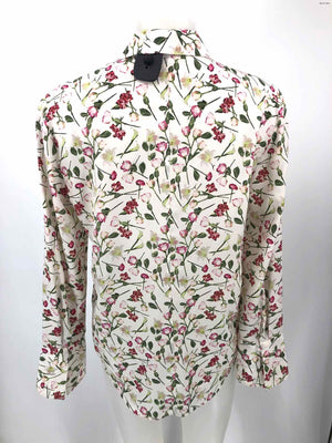 CLUB MONACO White Pink & Green Silk Floral Button Up Size MEDIUM (M) Top