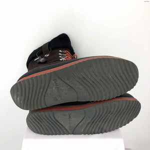 EMU Cream Brown Black & Orange Sheepskin Trim Lace Waterproof Shoe Size 10 Boots