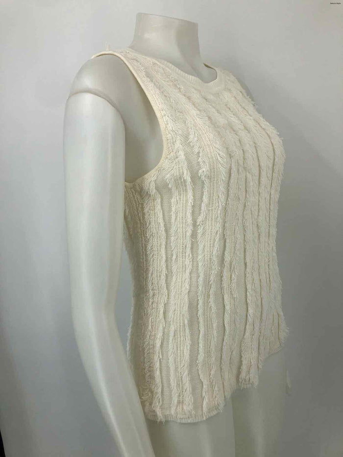 CURRENT AIR Ivory Fringe Tank Size LARGE  (L) Top