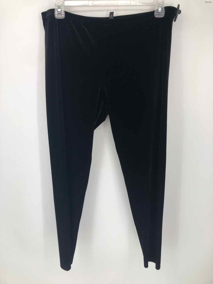 EILEEN FISHER Black Velour Legging Size LARGE  (L) Pants
