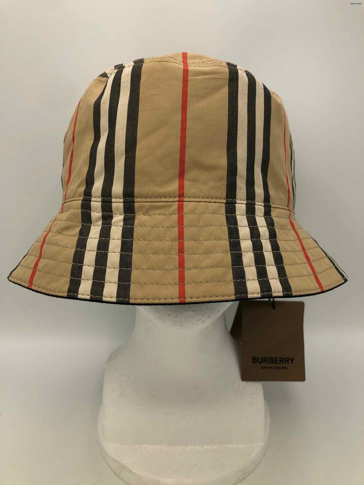 BURBERRY Beige Red Multi Has tag! Plaid Bucket Hat – ReturnStyle