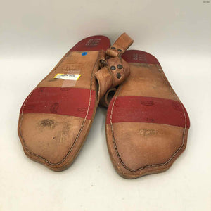 BED STU Brown Tan All Leather Made in Mexico Thong Sandal Shoe Size 8 Shoes