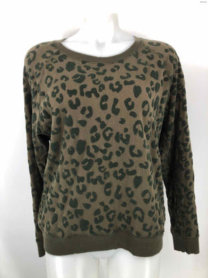 RAILS Olive Textured Leopard Sweatshirt Size LARGE  (L) Top