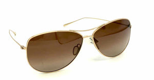 OLIVER PEOPLES Gold Brown Pre Loved Aviator Sunglasses