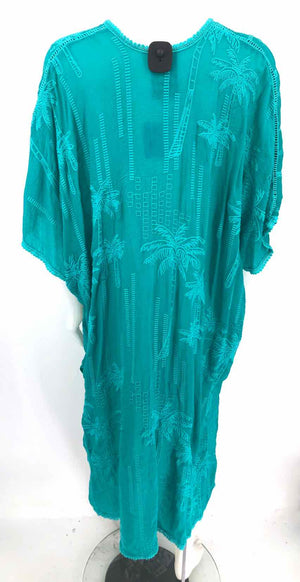 JOHNNY WAS Turquoise Embroidered Wrap Size One Size (M) Top