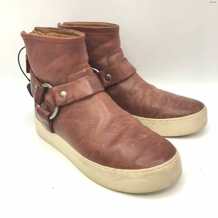 FRYE Brown Ivory Leather Distressed Ankle Boot Shoe Size 6 Boots