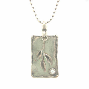 SILPADA Sterling Silver Leaf Rectangle ss Necklace