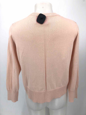 MARGARET O'LEARY Pink Cotton Pearl Button Cardigan Size LARGE  (L) Top