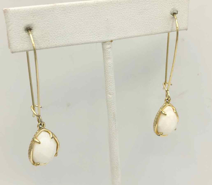 KENDRA SCOTT White Goldtone Mother of Pearl Faceted Drop Earrings