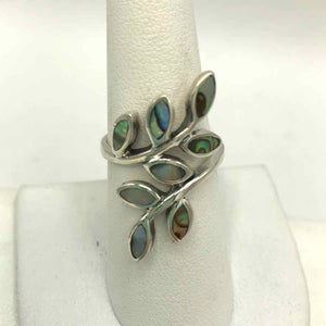 Sterling Silver Abalone SZ 8 Ring SS