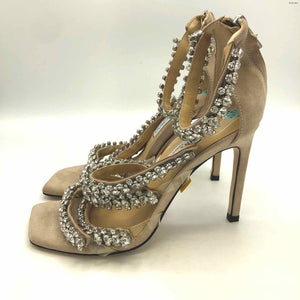 JIMMY CHOO Beige Crystal Heels Shoe Size 38 US: 7-1/2 Shoes