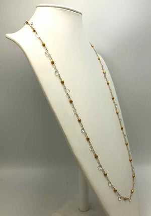AMELIA ROSE DESIGN Goldtone Clear Crystal Beaded 37" GF-Necklace