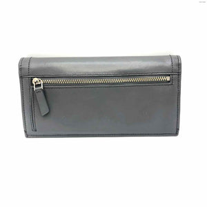 COLE HAAN Dark Gray Leather Pattern Fold Over Wallet