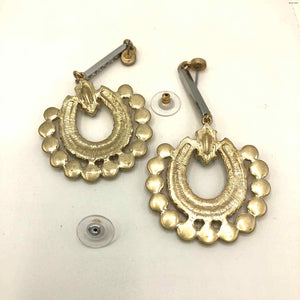 Goldtone Iridescent Rhinestone Dangle Earrings
