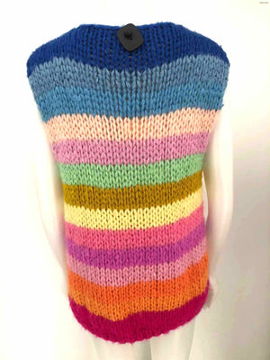FRNCH Rainbow Colors Crochet Vest Size MEDIUM (M) Sweater