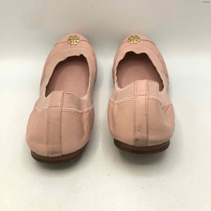 TORY BURCH Gold Pink Leather Ballet Flat Shoe Size 10 Shoes