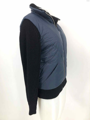 RAG & BONE Navy Black knit trim Puffer Zip Up Jacket