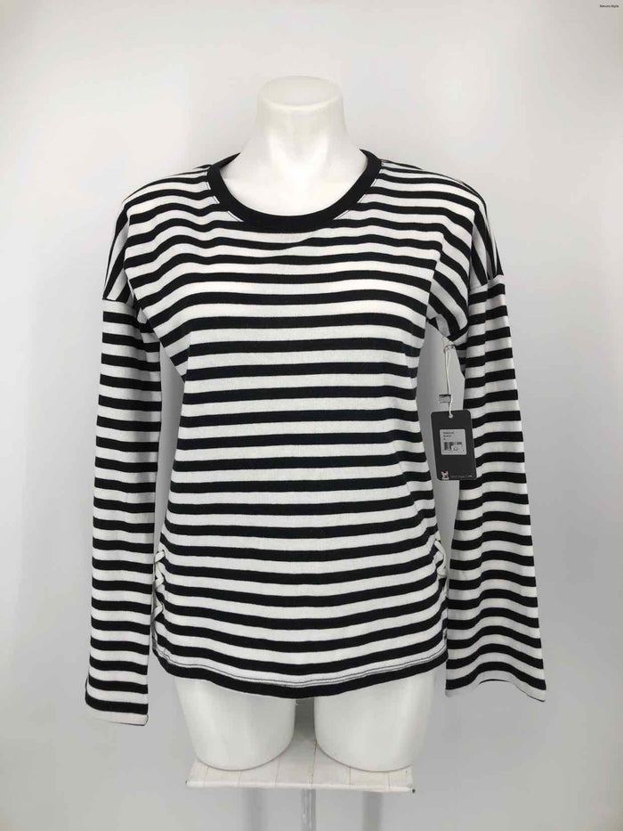 PJ SALVAGE Black White Striped Longsleeve Size SMALL (S) Top