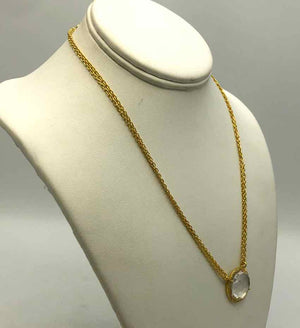 AMELIA ROSE DESIGN Goldtone Clear Crystal Faceted 2 Strand 15"-17" GF-Necklace