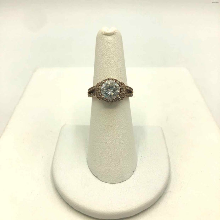 Gold Plate Sterling & CZ ss Ring sz6