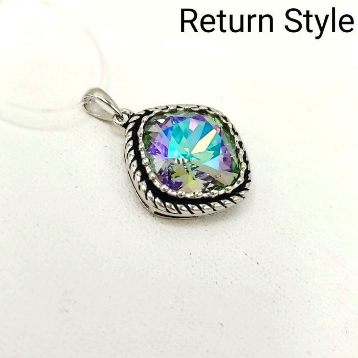 Iridescent Sterling Silver ss Pendant
