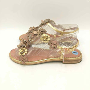 MISS ALBRIGHT Pink Gold Flowers Shoe Size 6 Shoes - ReturnStyle