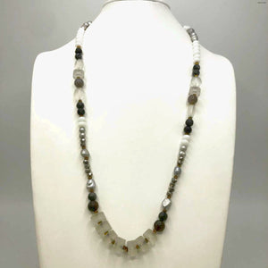 NAKAMOL White Silver Pearl Beaded Necklace - ReturnStyle