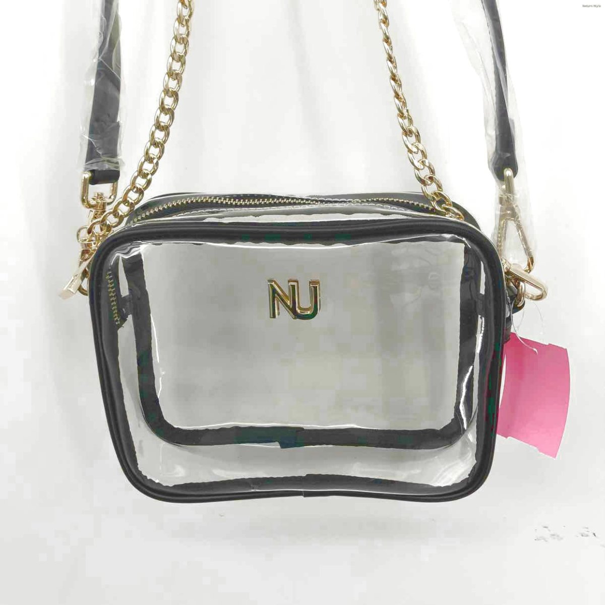 NU Black Clear Gold Chain Strap Stadium Bag Crossbody Purse – ReturnStyle