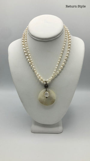 Pearl Silver Shell ss Necklace - ReturnStyle
