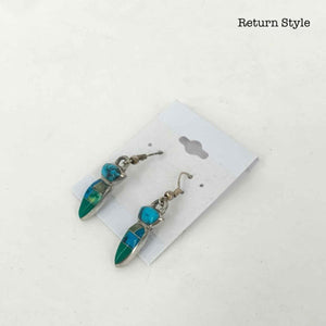 Silver Blue Multi Earrings - ReturnStyle
