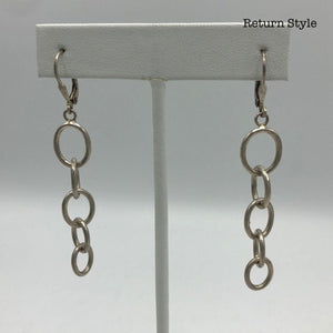 Silvertone Links Earrings - ReturnStyle