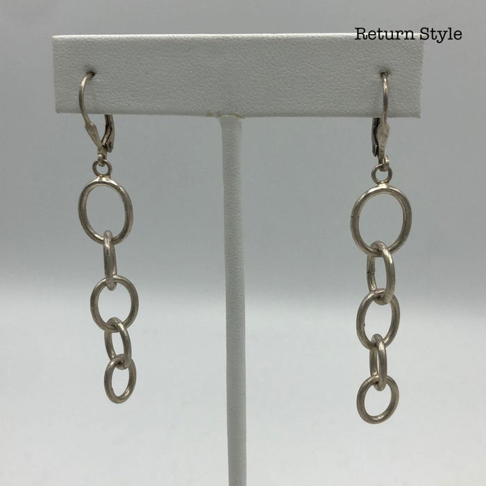 Silvertone Links Earrings