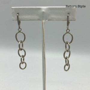 Silvertone Links Earrings - ReturnStyle