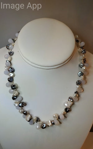 Sterling Chalcedony Beaded SS Pearl Neck - ReturnStyle