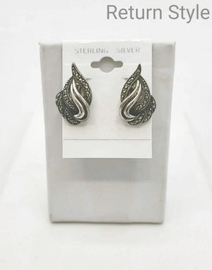 Sterling Earwires Markasite ss ClipOns - ReturnStyle